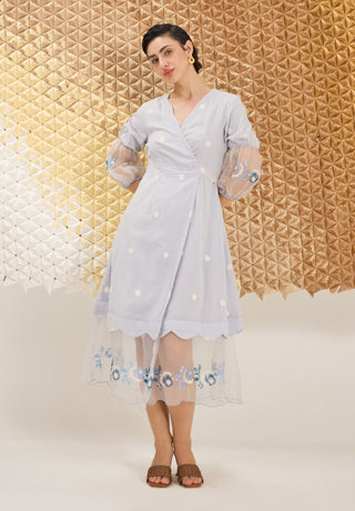 Baby blue wrap dress