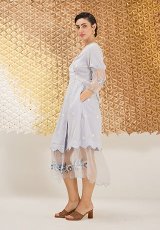Baby blue wrap dress