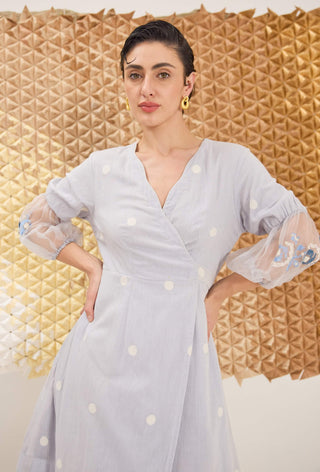 Baby blue wrap dress