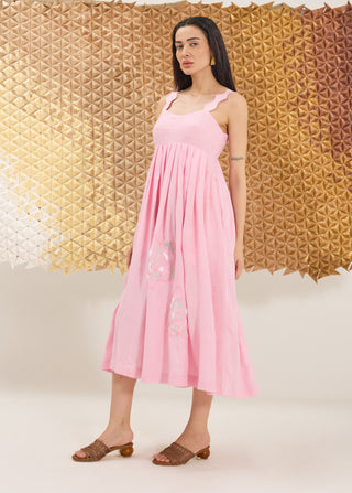 Bright crystal pink midi dress