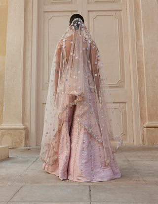 Pink Rawsilk Mirror Sharara Set by Tamanna Punjabi Kapoor available on Indiaspopup.com