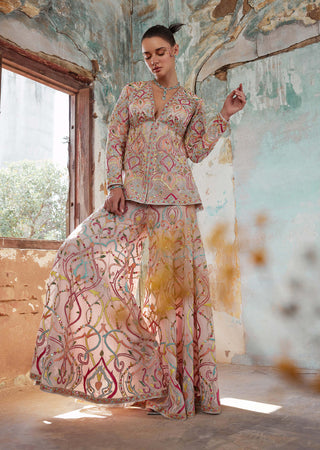 Tamanna Punjabi Kapoor-Light Pink Georgette Pelum Kurta And Sharara-INDIASPOPUP.COM
