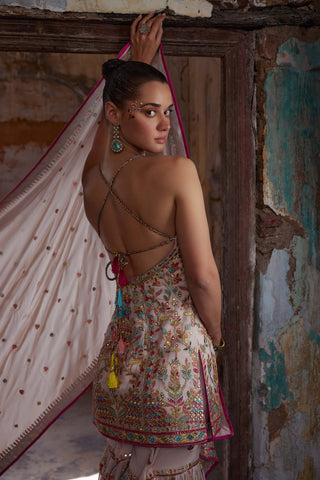 Tamanna Punjabi Kapoor-Blush Pink Georgette Halter Gharara Set-INDIASPOPUP.COM