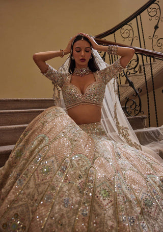 Ivory Multi Embroidered Lehenga Set by Tamanna Punjabi Kapoor available on Indiaspopup.com