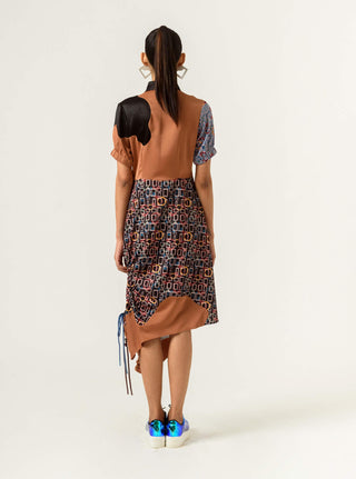 Siddhant Aggarwal-Multicolor Half And Half Shirt-Dress-INDIASPOPUP.COM