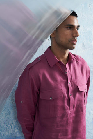 Grape Pink Pathani Kurta And Salwar by Charkhee Men, available on Indiaspopup.com