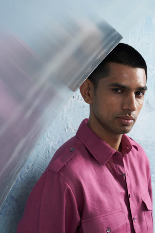 Grape Pink Pathani Kurta And Salwar by Charkhee Men, available on Indiaspopup.com