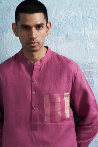 Grape Pink Straight Kurta And Salwar by Charkhee Men, available on Indiaspopup.com