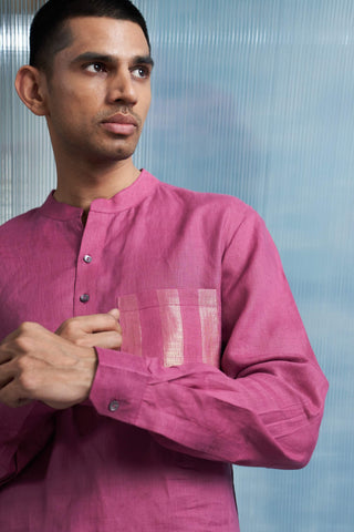 Grape Pink Straight Kurta And Salwar by Charkhee Men, available on Indiaspopup.com