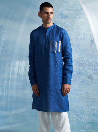 Royal Blue Straight Kurta And Salwar by Charkhee Men, available on Indiaspopup.com