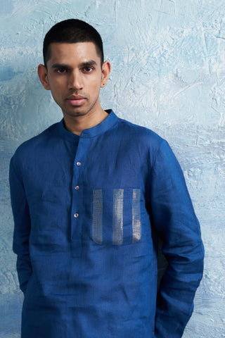 Royal Blue Straight Kurta And Salwar by Charkhee Men, available on Indiaspopup.com