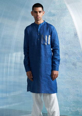 Royal Blue Straight Kurta And Salwar by Charkhee Men, available on Indiaspopup.com