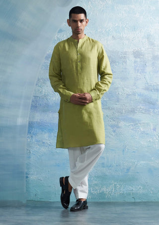 Sheen Green Straight Kurta And Salwar by Charkhee Men, available on Indiaspopup.com