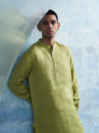 Sheen Green Straight Kurta And Salwar by Charkhee Men, available on Indiaspopup.com