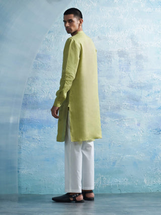 Sheen Green Straight Kurta And Salwar by Charkhee Men, available on Indiaspopup.com