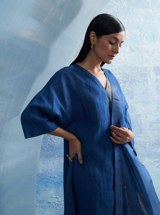 Royal Blue Kurta Set by Charkhee, available on Indiaspopup.com