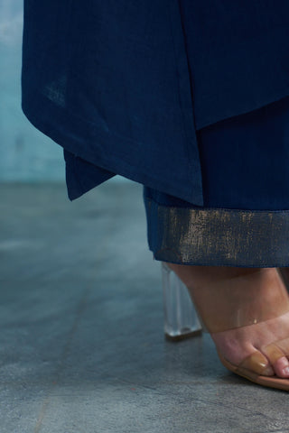 Royal Blue Kurta Set by Charkhee, available on Indiaspopup.com