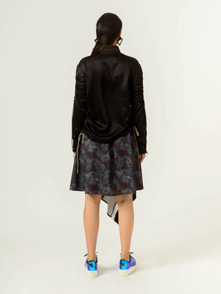 Siddhant Aggarwal-Multicolor Agitation Printed Panelled Skirt-INDIASPOPUP.COM