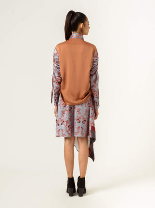 Siddhant Aggarwal-Multicolor Printed Panelled Skirt-INDIASPOPUP.COM