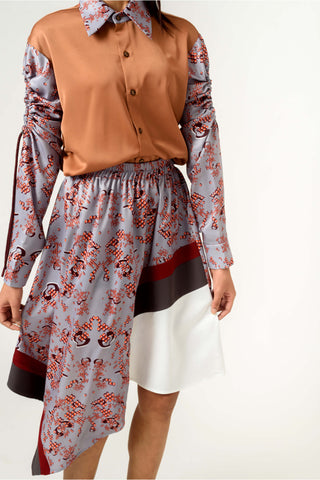 Siddhant Aggarwal-Multicolor Printed Panelled Skirt-INDIASPOPUP.COM