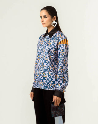 Siddhant Aggarwal-Rage Print Shoulder Detailed Shirt-INDIASPOPUP.COM