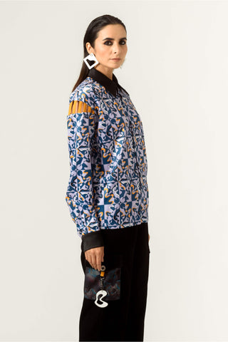 Siddhant Aggarwal-Rage Print Shoulder Detailed Shirt-INDIASPOPUP.COM