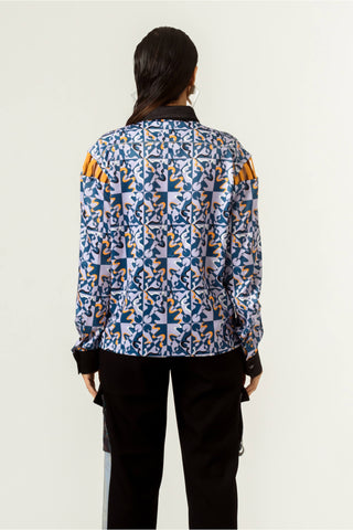 Siddhant Aggarwal-Rage Print Shoulder Detailed Shirt-INDIASPOPUP.COM
