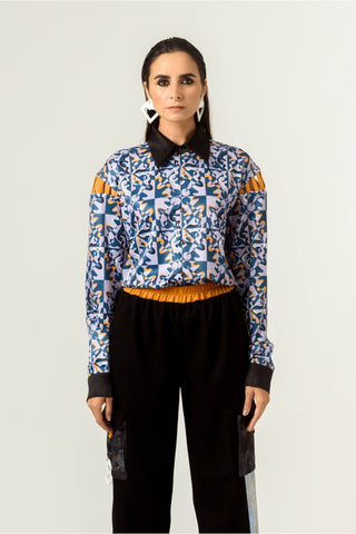 Siddhant Aggarwal-Rage Print Shoulder Detailed Shirt-INDIASPOPUP.COM