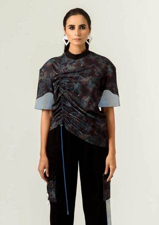 Siddhant Aggarwal-Black Agitation Printed T-Shirt-INDIASPOPUP.COM