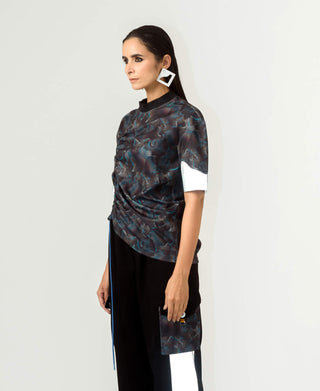 Siddhant Aggarwal-Black Agitation Printed T-Shirt-INDIASPOPUP.COM