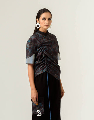 Siddhant Aggarwal-Black Agitation Printed T-Shirt-INDIASPOPUP.COM