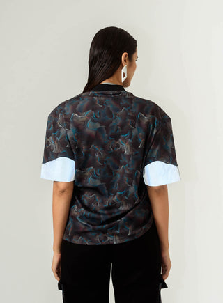 Siddhant Aggarwal-Black Agitation Printed T-Shirt-INDIASPOPUP.COM