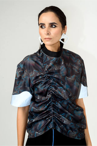 Siddhant Aggarwal-Black Agitation Printed T-Shirt-INDIASPOPUP.COM