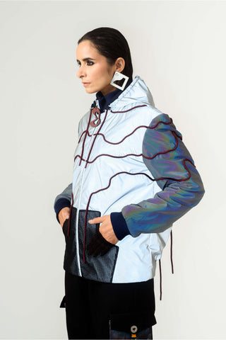 Siddhant Aggarwal-Silver Reflector Bomber Jacket-INDIASPOPUP.COM