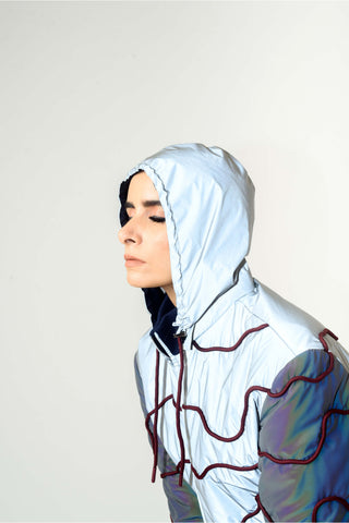 Siddhant Aggarwal-Silver Reflector Bomber Jacket-INDIASPOPUP.COM
