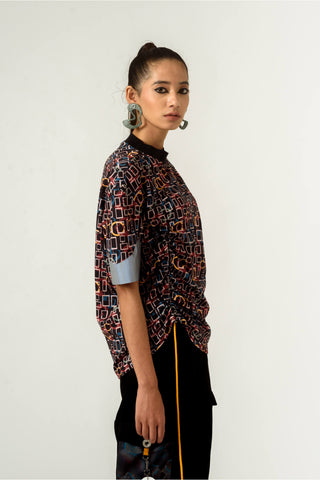 Siddhant Aggarwal-Black Torment Printed T-Shirt-INDIASPOPUP.COM