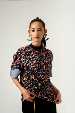 Siddhant Aggarwal-Black Torment Printed T-Shirt-INDIASPOPUP.COM