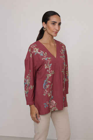 Amber rust red blouse