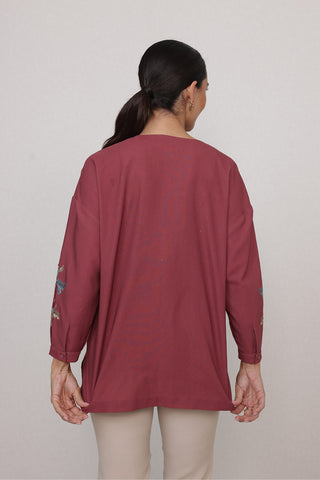 Amber rust red blouse