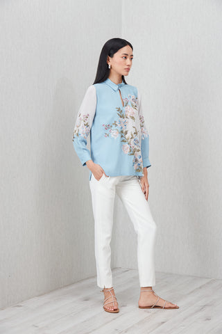 Florensa blue gray blouse