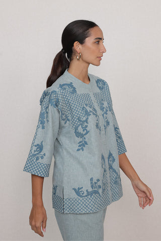 Sovana powder blue blouse and pants