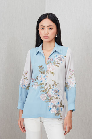 Florensa blue gray blouse