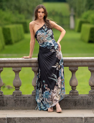 Amelia asymmetric pleated dress