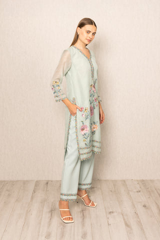 Sage green oraya tunic and pants