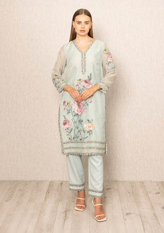 Sage green oraya tunic and pants