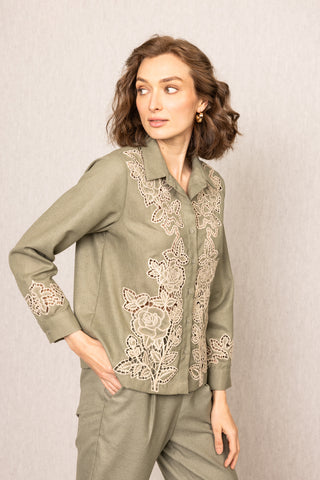 Sage green rio buttondown shirt