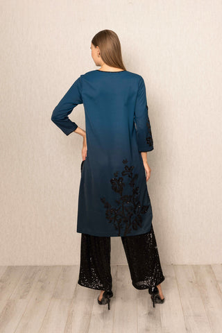 Alira teal ombre tunic set