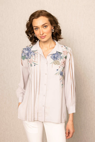 Light gray delia blouse