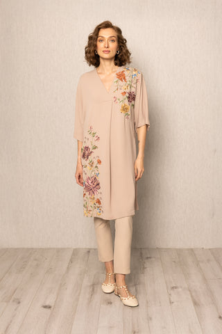 Beige geneva tunic and pants