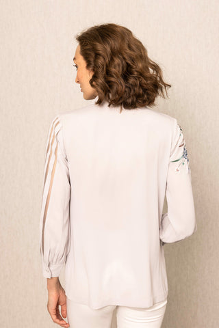 Light gray delia blouse